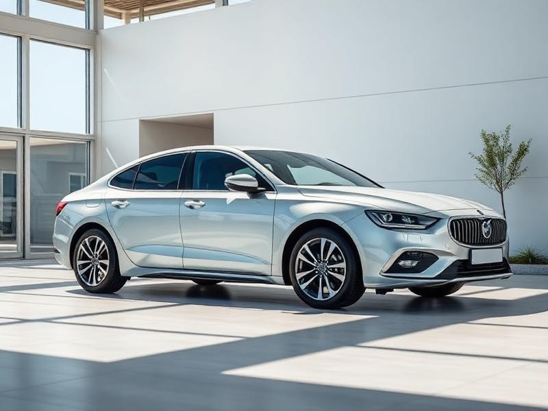 Modern silver sedan at PRIME MOTORS dealership